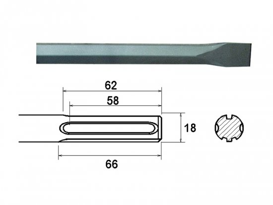 Faithfull SDS Max Chisel 400mm