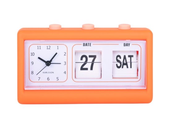 Karlsson Alarm Clock Data Flip - Bright Orange