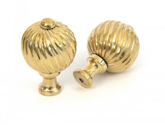 Polished Brass Spiral Cabinet Knob - Medium