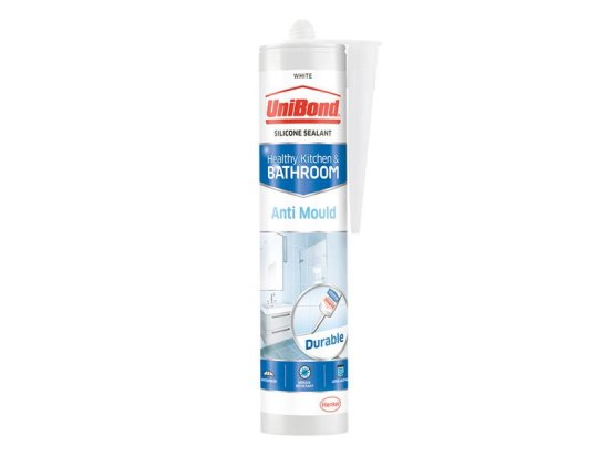 Anti-Mould Kitchen & Bathroom Sealant Cartridge White - 274g