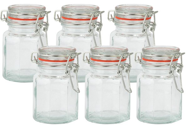 glass spice jar set
