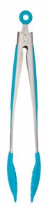 cw silicone tongs w s s arms 30cm blue