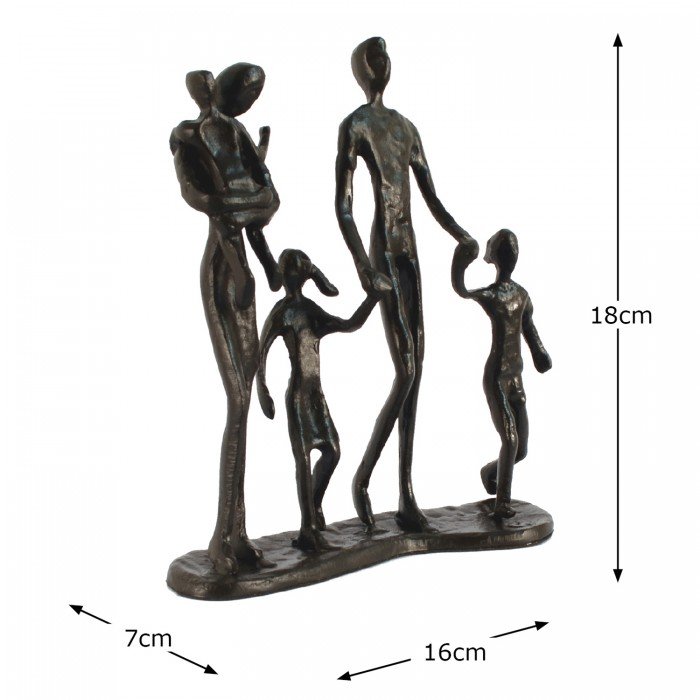 16 cm Mocha Elur Heart Couple Iron Figurine 16cm Metal 