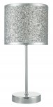 Dar Bistro Table Lamp Touch Polished Chrome With Silver Glitter Shade