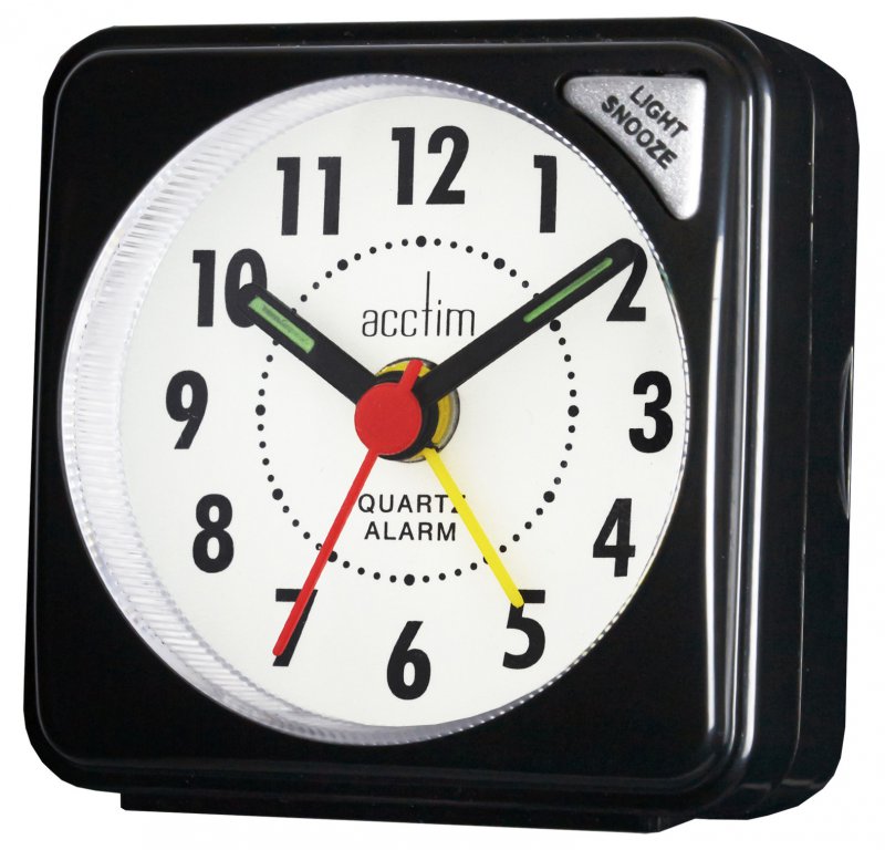 Black Acctim Ingot Mini Travel Alarm Clock Travel Alarm Clock