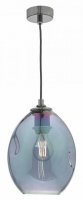 Dar Rogan 1lt Pendant Black & Iridised Glass