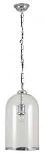 Pacific Lifestyle Cloche Clear Glass and Silver Pendant