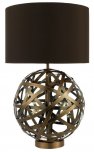 Dar Voyage Table Lamp Woven Antique Copper Ball With Matching Linen Shade