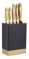MasterClass 5pc Brass Coloured St.Stl Knife Set & Knife Block